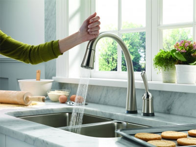 touch faucet in kitchen